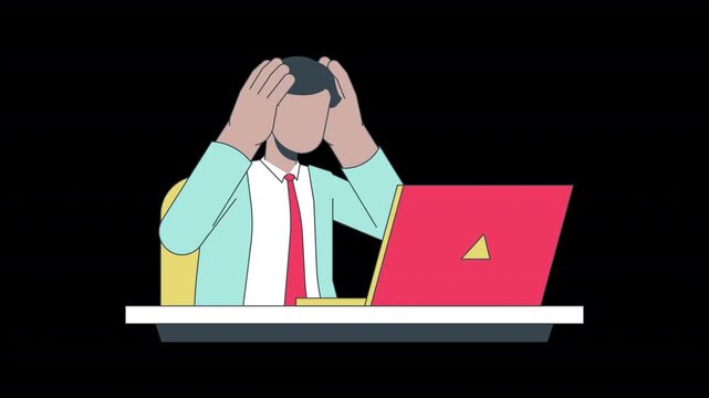 2D Character Work Pressure Animation HD On Alpha