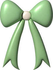 Coquette Bow 3D Icon Sweet Green