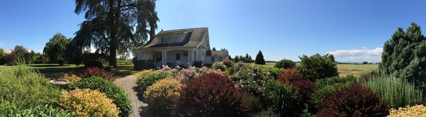 Panorama of farm house landscape