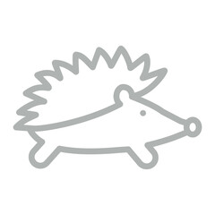 Hedgehog Vector Line Grey Icon Design