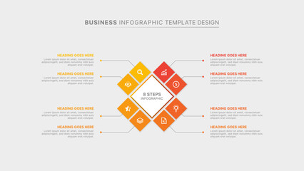 Modern Infographic Template Design with 8 Data Points