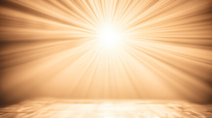 Obraz premium A radiant beam of light with soft golden tones, creating a warm and inviting atmosphere, ideal for backgrounds or inspirational imagery.