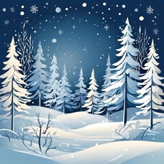 the AI Image Generator, Winter background snow covered trees on a sunny day