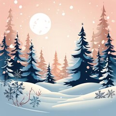 Obraz premium the AI Image Generator, Winter background snow covered trees on a sunny day