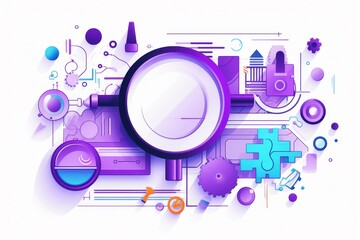 Colorful Gears and Timepieces A Journey Through Time and Innovation flat illustration.