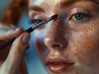 Person with makeup brush