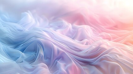 Obraz premium Abstract Background of Soft, Flowing Fabric in Pastel Blue, Pink and Purple Hues, Ideal for Graphic Design and Branding
