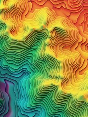 Multicolored Wavy Lines Background