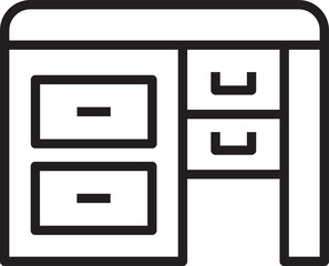 office table drawer line icon
