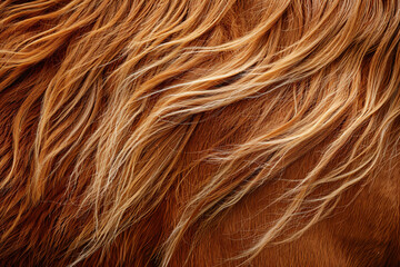 Photo of brown horse fur texture, top view, high resolution photography
