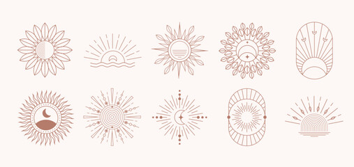 Boho Sun Bohemian Abstract Line