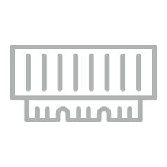 Ram Vector Line Grey Icon Design