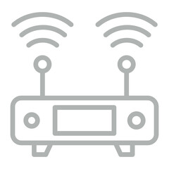 Router Device Vector Line Grey Icon Design