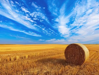 Bale of Hay in Hay Field