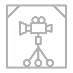 Film Studio Vector Line Grey Icon Design