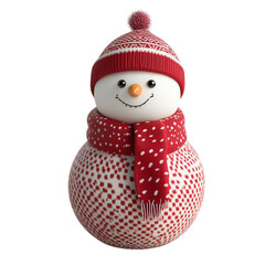 Christmas snowman toy isolated on white background,