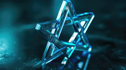 Obraz premium Star of David on Black Surface