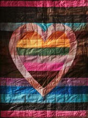 Fototapeta premium Rainbow Heart Quilt