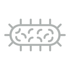 Bacterium Vector Line Grey Icon Design
