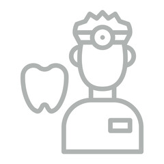 Dentist Vector Line Grey Icon Design