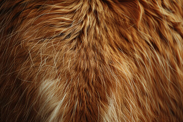 Fototapeta premium Close-up of the back skin texture of an animal, light brown fur, background image