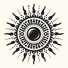 Sun Shape Silhouette vector illustration isolated in empty background