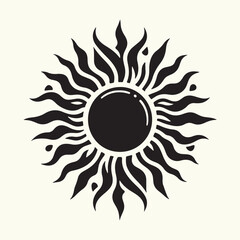 Sun Shape Silhouette vector illustration isolated in empty background