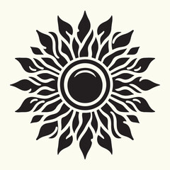 Sun Shape Silhouette vector illustration isolated in empty background