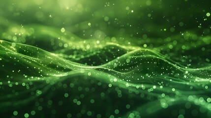 Mesmerizing Neon Green Glowing Particles Abstract Background for Health and Product Concepts