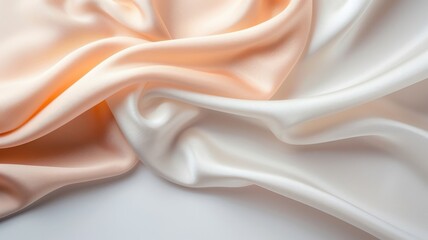 Fototapeta premium Photorealistic image of silk cloth with folds and creases for natural product showcase.