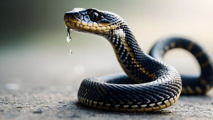 Naklejka premium snake in the snow