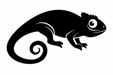 Chameleon vector silhouette, Chameleon icon 

