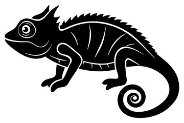Chameleon vector silhouette, Chameleon icon 


