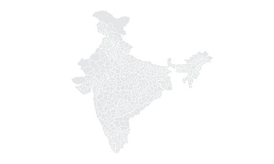 India map Grayscale,isolated on white background for website layouts,background,education, precise,customizable,Travel worldwide,map silhouette backdrop,earth geography, political,reports.