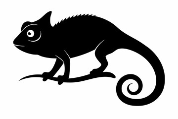 Chameleon vector silhouette, Chameleon icon 

