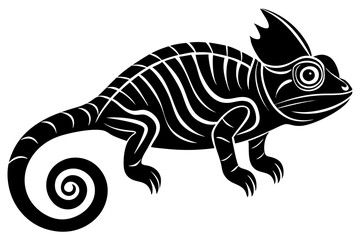 Chameleon vector silhouette, Chameleon icon 


