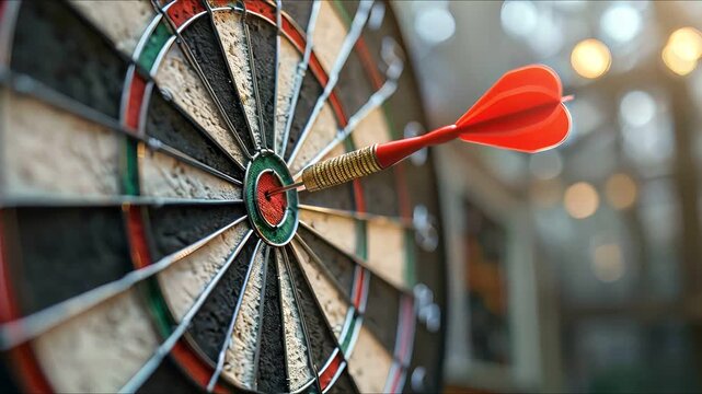 Bullseye is a target of business. Dart is an opportunity and Dartboard is the target and goal. So both of that represent a challenge in business marketing as concept.