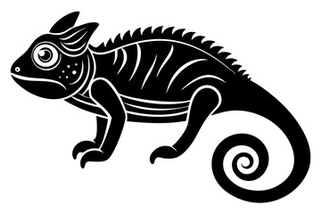 Chameleon vector silhouette, Chameleon icon 

