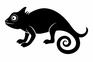 Chameleon vector silhouette, Chameleon icon 

