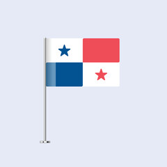 Isolated Panama Table Flag on Pole, Panamanian Flag Vector Design for Print and Web