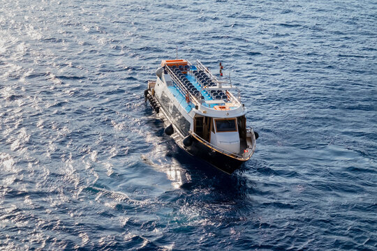 Transportation boat sailing on the sea