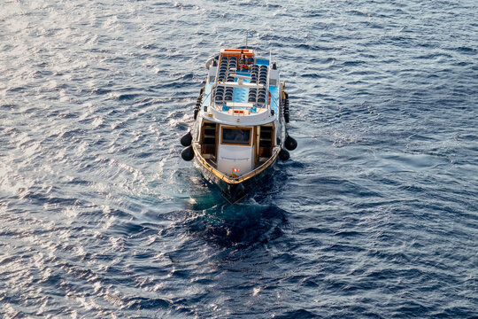 Transportation boat sailing on the sea