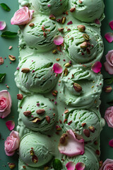 Fototapeta premium Delicious Pistachio Ice Cream Dessert
