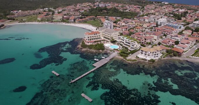 Luxury Hotel On The Beautiful Coast Of Golfo Aranci In The Tyrrhenian Sea On Sardinia, Italy.