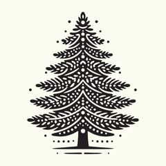 Pine Tree Silhouette vector illustration isolated in an empty background