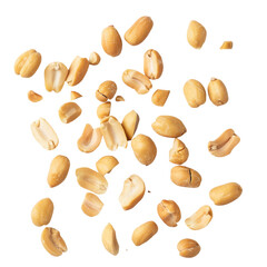 Fototapeta premium Tasty and nutritious peanuts isolated on transparent white background, clipping path