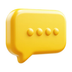 3D Yellow Speech Bubble Icon On Transparent Png Background For Communication Icons . Generative ai