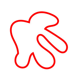 Red abstract shapes outline vector decoration 