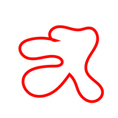 Red abstract shapes outline vector decoration 