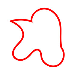 Red abstract shapes outline vector decoration 